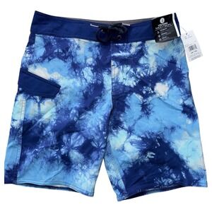Volcom Boys 29 18 Blue Tie Die Board Shorts Unlined Swim Shorts NWT